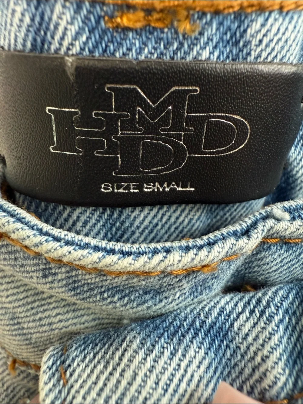 Light Blue Rhinestone-Studded Men's Denim Shorts